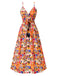 Multicolor 1970s Tropical Floral Dress: where 1970s romance meets her modern spirit