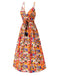 This Multicolor 1970s Tropical Floral Dress wraps her in 1970s elegance, one twirl at a time