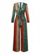 Multicolor 1970s V-Neck Belted Jumpsuit - vintage jumpsuit, retro fashion