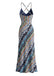 Dark Blue 1980s Floral Cami Classic Dress 3