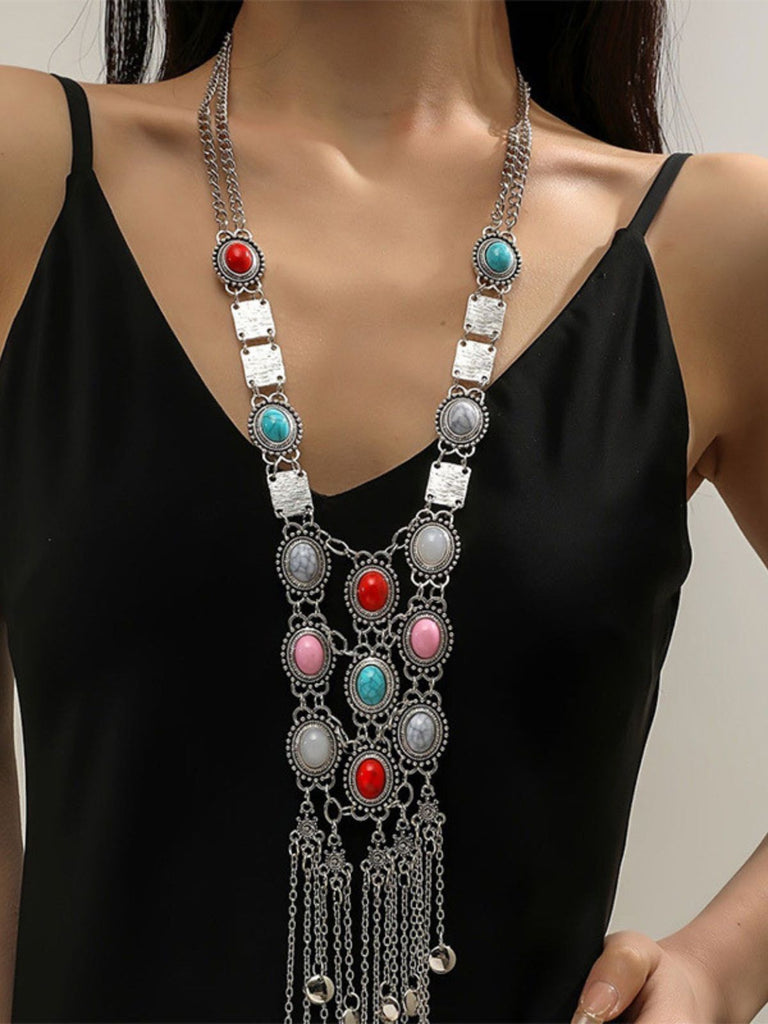 Multicolor Bohemian Tiered Tassel Fringe Necklace | vintage accessory, retro jewelry, classic style - perfect for retro fashion enthusiasts