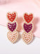 Multicolor Hearts Imitation Pearls Dangle Earrings: vintage detail work for the woman who notices