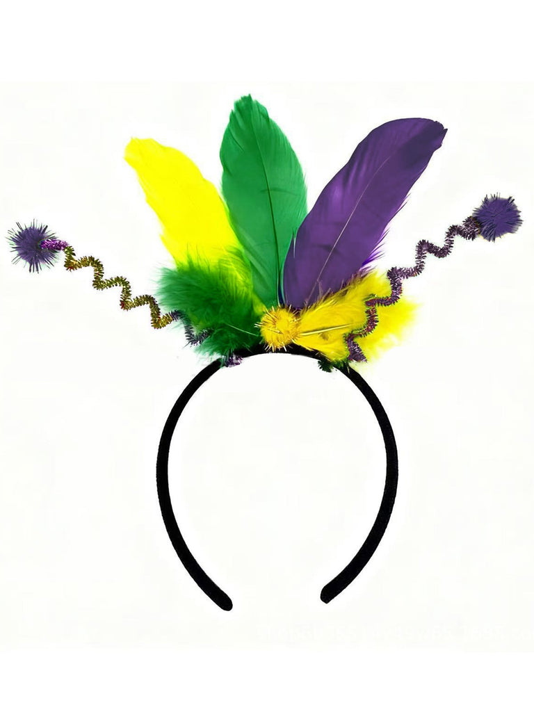 Multicolor Vintage Carnival Feather Hair Accessories - vintage fashion, retro style