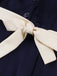 Navy Blue 1950s Nautical Square Neck Belted Dress - vintage dress, retro fashion, rockabilly