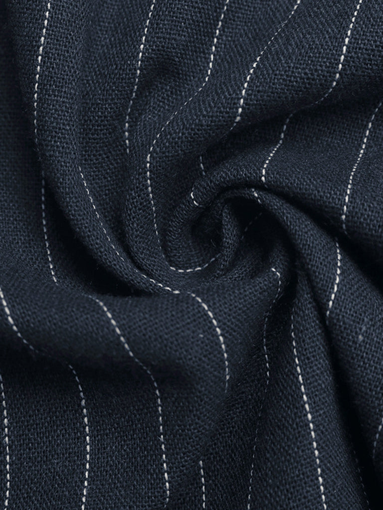 Navy Blue 1950s Striped Halter Backless Jumpsuit, vintage romper, retro jumpsuit - perfect for women who love vintage and retro fashion