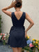 Navy Blue 1960s Striped Vintage Classic Dress 6
