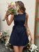 Navy Blue 1960s Striped Vintage Classic Dress 7
