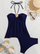 Navy Blue 1980s Cutout Set Tankini 5