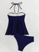 Navy Blue 1980s Cutout Set Tankini 6
