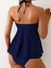 Navy Blue 1980s Cutout Set Tankini 7