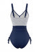Navy Blue 1980s One Piece One Piece Swimsuit 2