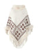 Fur Trim Patchwork Beaded Fringe Shawl