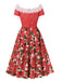 Red 1950s Christmas Bell Lace Dress