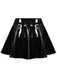 1980s Patent Leather Pleated Mini Skirt