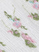 1950s Embroidered Flowers Mesh Puff Sleeve Dress