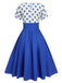 1950s V-Neck Polka Dots Swing Dress