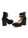 Round Toe Thick-Soled Wood-Grain Chunky Heel Shoes
