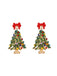 Colorful Christmas Tree Alloy Rehinestone Earrings