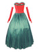 Green 1930s Grinch Martha Cosplay Polka Dot Strapless Dress