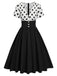 1950s V-Neck Polka Dots Swing Dress