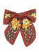 Red Cotton Hand-Embroidered Bow Hairpin