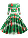 1950s Christmas Crew Neck Half Sleeve Dress