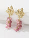 Gold‑Leaf Grape Cluster Dangle Earrings