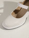 Vintage PU Round Toe Mary Janes Chunky Heels