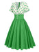 1950s V-Neck Polka Dots Swing Dress