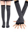Vintage Halloween Stripe Fingerless Gloves & Socks
