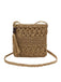 Vintage Straw Wooden Beads Crossbody Bag