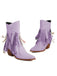 Vintage Tassel Mid Heel Flannelette Boots
