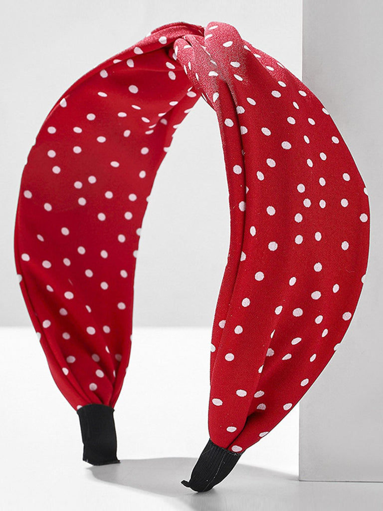 Fabric Wide Brim Polka Dot Cross Headband