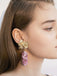 Gold‑Leaf Grape Cluster Dangle Earrings