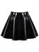 1980s Patent Leather Pleated Mini Skirt