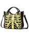 Vintage Black Skeleton Canvas Handbag