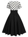 1950s V-Neck Polka Dots Swing Dress