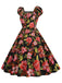 1950s Floral Hepburn Elegant Vintage Dress