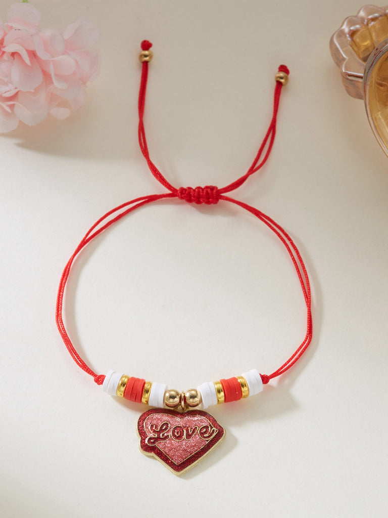 Heart Love Adjustable Woven Valentine's Day Bracelet