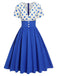 1950s V-Neck Polka Dots Swing Dress