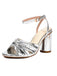 Gold Snakeskin Print Round Toe Heels