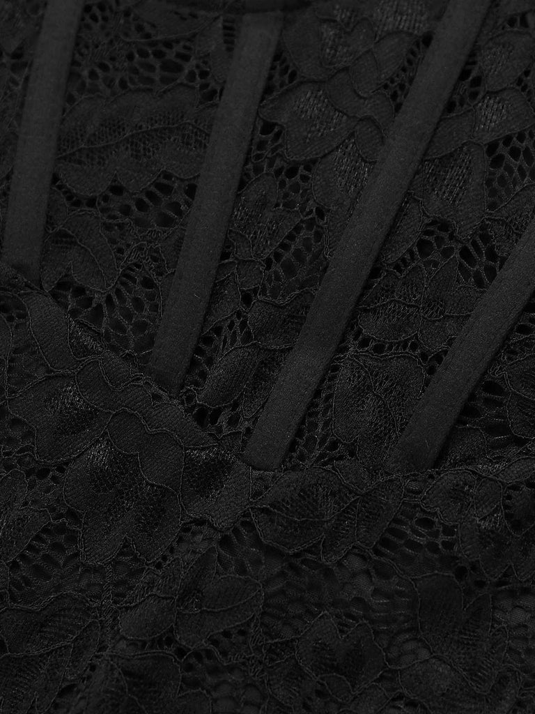 1960s Lace Suspender Corset Bodycon Dress