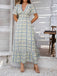1970s V-Neck Boho Smocked-Waist Floral Dress
