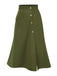 This Olive Green 1940s Button Slit Skirt spins 1940s stories with every step