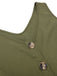 She finds her 1950s story in this Olive Green 1950s V-Neck Button Waist Tie Romper