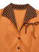 Orange 1940s Cotton Polka Dot Lapel Bow Dress - vintage dress, retro fashion