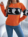 Orange 1940s Halloween Ghost Knit Sweater - vintage fashion, retro style