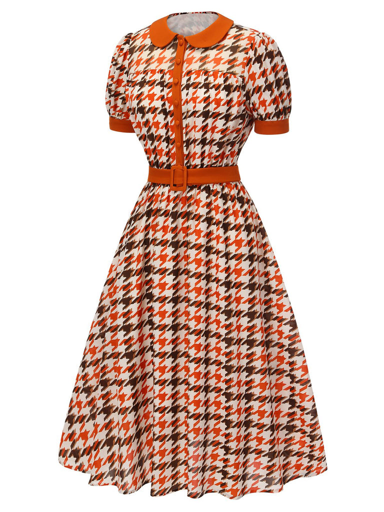 1940s Houndstooth Doll Collar Dress | 1940s | vintage dress, retro fashion