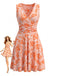 Orange 1940s Vintage Floral Print Swing Dress, vintage dress, retro fashion, rockabilly, pin-up fashion - perfect for women who love vintage and retro fashion