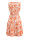 Orange 1940s Vintage Floral Print Swing Dress, vintage dress, retro fashion, rockabilly, pin-up fashion - perfect for women who love vintage and retro fashion